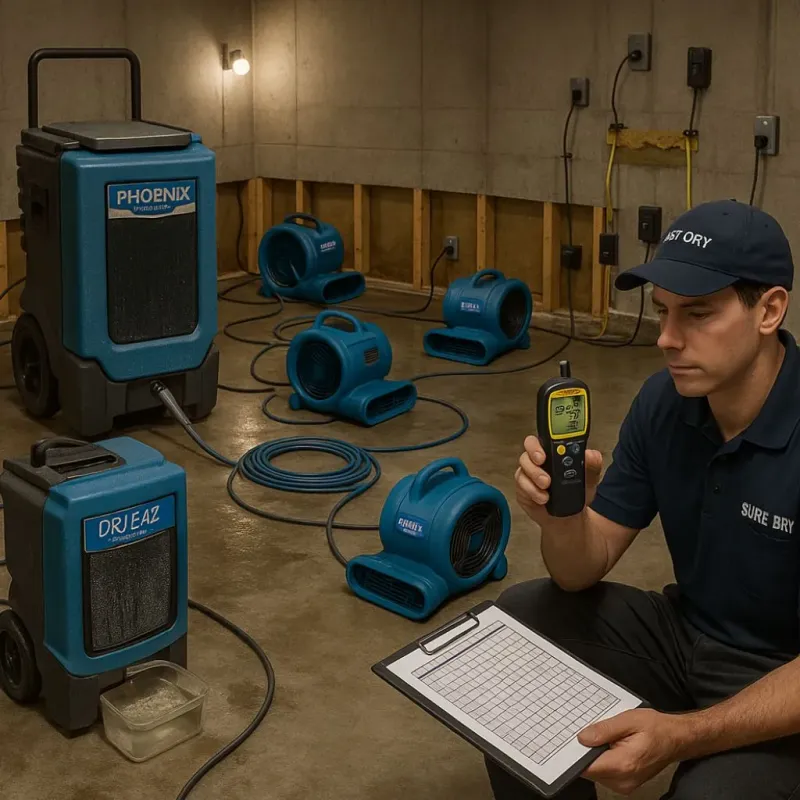 Structural Drying and Dehumidification process in Grass Valley, CA